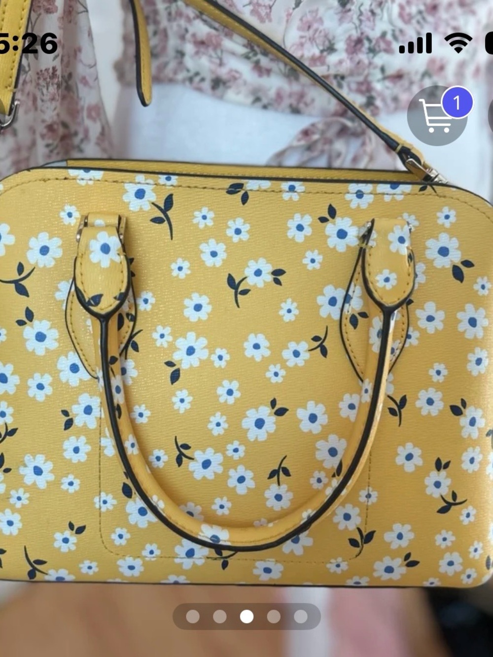 kate spade Yellow Floral Satchel with White Daisy Print - Picture 2 of 6